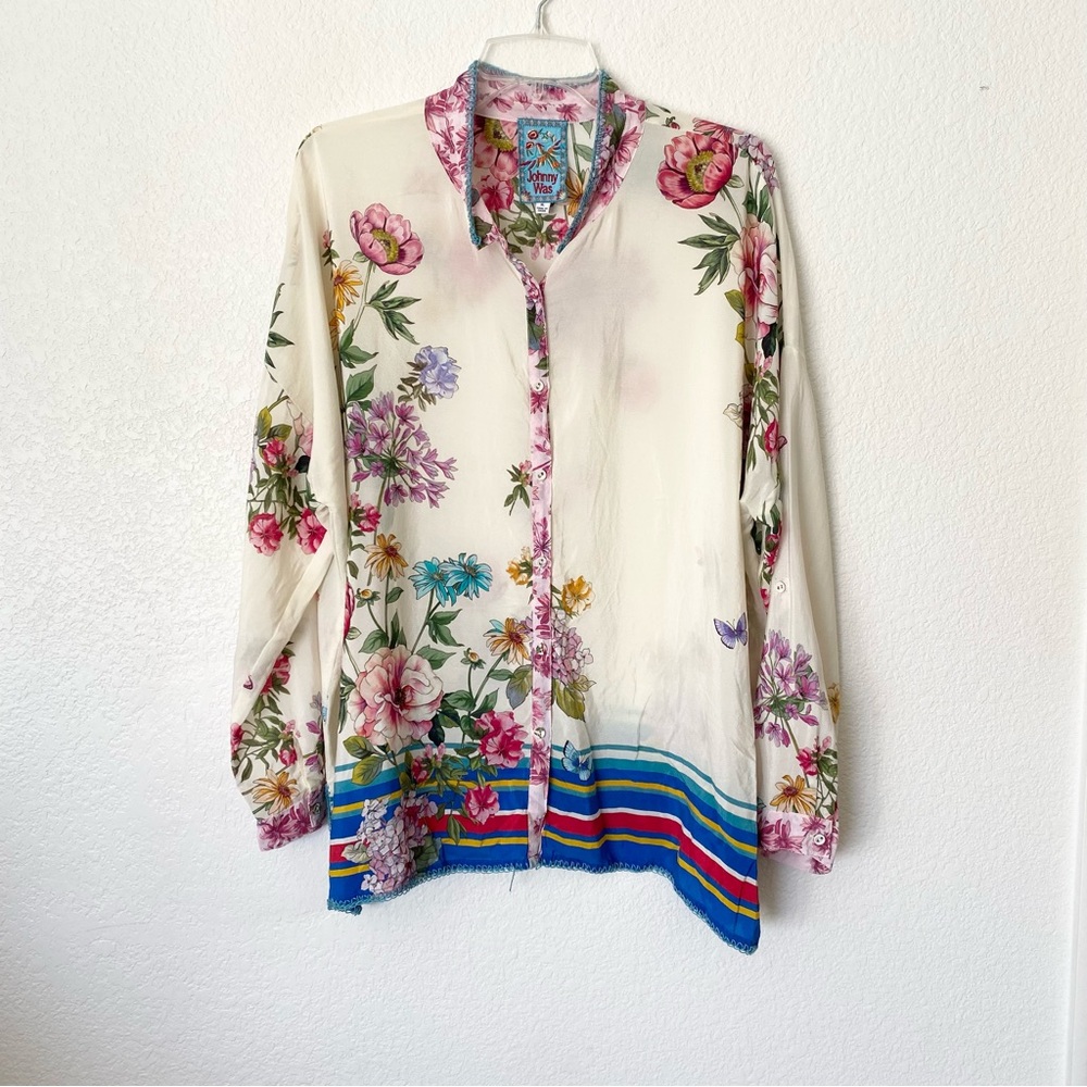 Johnny Was Wilton Silk Blouse